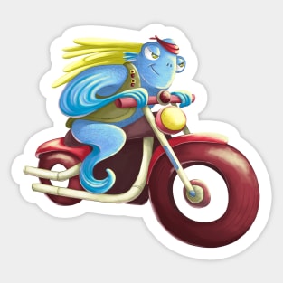 Fish biker Sticker